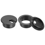 sourcing map Cable Hole Cover, 2Pcs 45mm/1-3/4inch ABS Desk Cable Wire Cord Grommet Hole Cover for Office Computer Desk Wire Organizer, Black