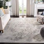 Safavieh Adirondack Collection ADR101B Ivory and Silver Oriental Vintage Distressed Area Rug (8' x 10')