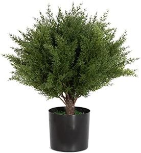 Weitaisi 17" Artificial Cedar Topiary Shrub UV-Proof Leaves Poteed Artificial Shrubs for Outdoors Plant for Home Office Outdoor and Indoor Decor Porch Plants