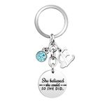 Inspirational Gift Key Chains "She Believe She Could So She Did"Encourage Key Rings for Her Women Girls Sister BFF Best Friends Bestie Colleague Graduation Birthday Christmas Anniversary Key Chain (E)