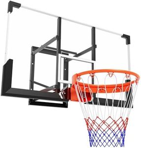 48'' Wall Mounted Basketball Hoop with Shatterproof Backboard, Basketball Portable Hoop & Goal, Indoor & Outdoor with Adjustable Height, Classic Basketball Court, Teens, Adults, Schools, Parks, Garage