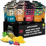 Fruit Snacks by Zest Delites, Fruit Leather, Healthy Snacks for Adults, Dried Fruit Snacks Bulk, Fruit Bars, Vegan Fruit Strips, Apple-Based, Pineapple, Mango, Blueberry, Raspberry, 0.88 oz x 36