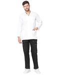 FRENCH TERRAIN® Unisex Polyester Cotton Full Sleeve Apron Lab Coat for Doctors, Students and Medical Professionals with 3 Pockets, 4XL - 48, White.