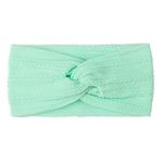 SYGA Newborn Infant Baby Girls Soft Nylon Bowknot Tie Headbands Hairbands Fashion Hair Accessories Knotted Headband Toddlers Kids (Mint Green)