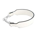 Strap Replacement Purse Faux Leather-Strap Short Handles Handbag-Strap Replacement Shoulder-Strap With Metal Clasp White(Silver Clasp)