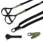 THYSOL® Suspension Trainer Pro Xtreme Straps Army | Sling Trainer Set with Adjustable Door Anchor | Fitness Home Workouts - Suitable for Travelling & for Training Indoor & Outdoor (Army Green)