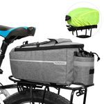 LIXADA Bicycle Pannier Bag with Rain Cover, Bicycle Seat Multifunctional Insulated Trunk Cooler Bag, Shoulder Bag, 29 * 16 * 17cm (Gray)