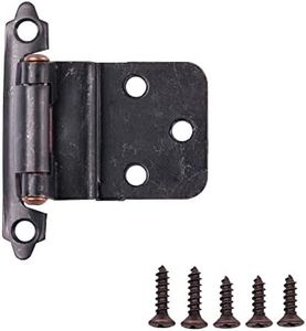 Amazon Basics 3/8 Inch Kitchen Inset Cabinet Door Hinge, Self-Closing, 1 Pair, Oil Rubbed Bronze, 10-Pack