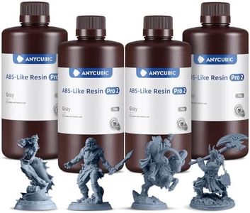 ANYCUBIC 3D Printer Resin Bundle, ABS-Like Pro 2 with Enhanced Strength and Toughness, Performance far Superior to ABS-Like Resin, Low Odor, 4Packs*1kg Grey, 4kg in Total