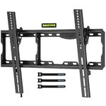 BONTEC TV Wall Bracket for Most 17-86 inch LED LCD OLED Plasma Flat Curved TVs, Tilt bracket 65 inch+ Holds up to 75kg, Max VESA 600 x400mm, Spirit Level and Cable Ties Included