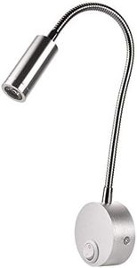 LEDSONLINE Metal Silver Bedroom Wall Light Sconce 3W Aluminum Mouted Home Decor LED Spotlight Headboard Reading Lamp Long Arm Gooseneck Ajustable AC85-265V