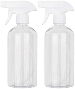 16.9 oz Plastic Spray Bottle Trigger Empty Spray Bottles Clear Refillable Container for Water, Essential Oils, Hair, Cleaning Products, Adjustable Head Sprayer and Stream (2 Pack)