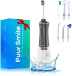 Puur Smile Professional Water Flosser - Advanced Dental Care for a Healthier Mouth, Gum, and Teeth - IPX7 Waterproof, 4 Replacement Tips, Travel-Friendly, Rechargeable - Effortless Oral Hygiene at You