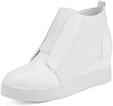 DREAM PAIRS Women's Platform Wedge Sneakers Ankle Booties White Size 6 M Us Wedge-Snkr-1