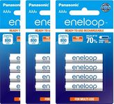 Panasonic BK-4MCCE/12BN Eneloop(Up to 800 mAH) AAA Ni-Mh Pre-Charged Rechargeable Batteries, 12-Battery Pack