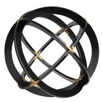 Everydecor Metal Decorative Sphere for Home Decor (Black & Gold)