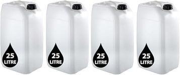 4 x 25L JERRY CAN - UN Approved Stackable Bottle Container + 61mm Tamper Evident Cap | Perfect for Storage of Water Liquids