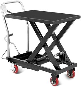 GarveeTech Hydraulic Lift Table, 500 Lbs Capacity Hydraulic Table Cart, Single Scissor Lift Cart 28.5 Inch Lifting Height with 4 Wheels and Non-Slip Pad for Material Handling, Black