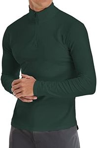 YTD Men's Long Sleeve Polo Shirt Casual Slim Fit Shirts T Shirts Cotton Tops XXL Dark Green