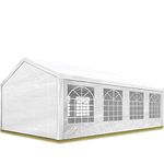 TOOLPORT Marquee Garden Tent 4x8 m Gazebo approx. 180 g/m² PE tarpaulin 100% waterproof white