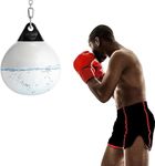 SPOTRAVEL 45cm Water Punch Bag, Water Training Bag with Adjustable Metal Chain, Insurance Buckles & Water Injection Hose, Aqua Boxing Bag for Adults kids