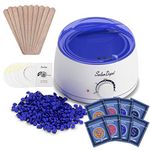 salondepot Waxing Kit(25 In 1), Wax Warmer Hair Removal Machine Home Wax Heater With 8 Hard Wax Beans(2 Oz/Pack) And10 Applicator Stickers For All Body, Face, Eyebrow, Bikini Area, Legs