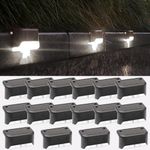 Fohil 16 Pack Solar Fence Lights Outdoor, Solar Step Lights LED Waterproof Patio Decor Solar Powered Deck Lights for Outdoor Stairs, Step, Fence, Yard, Backyard, and Pathway(Cool White)