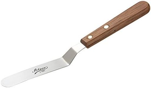 Ateco 1385 Offset Spatula with 4.5-Inch Stainless Steel Blade, Wood Handle, 4.5 Inch, natural