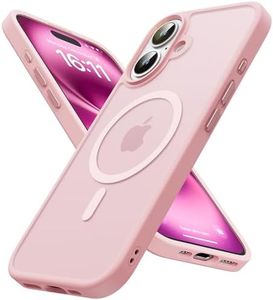 Degeca Strong Magnetic for iPhone 16 Case, Military Grade Drop Protection, Compatible with MagSafe, Shockproof Anti-Fingerprint Translucent Slim Phone Protective Cover for iPhone 16, Light Pink