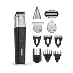 BaByliss Lithium Power 11-in-1 Multi-Trimmer - Cordless Grooming Kit Including Beard Trimmer and Nose Hair Trimmer, Waterproof, Gifts for Men, Black/Grey, MT812U