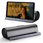 SHENYUN Wireless Bluetooth Speakers, Portable Phone Tablet Stand Holder Speaker, Dual Drivers Bass Stereo Dock Speaker for iPad, Phone, Outdoor, Travel, Home Party (Black)