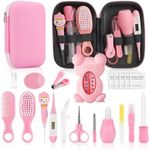 Baby Healthcare and Grooming Kit, 20 in 1 Baby Safety Set Newborn Nursery Health Care Set with Hair Brush Scale Nail Clippers for Baby Girls Boys(20 kits Pink) (20 Kits Pink)