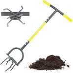 Jardineer Hand Tiller Garden Claw, Garden Twist Tiller Heavy Duty, Manual Soil Tiller for Flower Box and Raised Bed