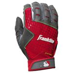 Franklin Sports 2nd-Skinz® Batting Gloves Gray/Red Adult X-Large