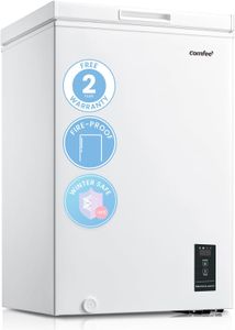 COMFEE' 99L Chest Freezer – Freestanding, Digital Control, White