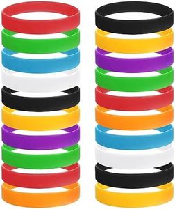 HAIKING Stretch Silicone Wristband, 20 Pcs Solid Color Rubber Bracelets for Woman, Men (Mixed Color)