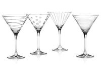 Mikasa Cheers Martini Glasses, Set of 4, 290 ml, Silver