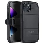 Pelican Voyager Series - iPhone 14 Plus Case 6.7" [Compatible with MagSafe] Magnetic Charging Phone Case with Belt Clip Holster Kickstand [18FT MIL-Grade Drop Protection] iPhone 14 Plus Cover - Black