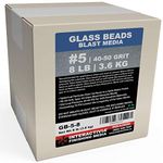 #5 Glass Beads - 8 lb or 3.6 kg - Blasting Abrasive Media (Coarse to Medium) 40-50 Mesh or Grit - Spec No 5 for Blast Cabinets Or Sand Blasting Guns - Large Beads for Peening and Finishing