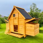 Cocoon ECO 6002N Chicken Coop – Wooden Hen House with Rot-Proof Plastic Roofs, Pull-Out Tray & Nest Box – Ideal for 4–6 Birds