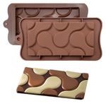 Sadodo Silicone Chocolate Bar Mould,New Flowing Water Drop Shape,Ice Cube Tray,Non Stick,Candy Cake Decoration,BPA Free Baking Mold,Wax Mould