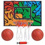 Yaheetech Mini Basketball Hoop Indoor Wall Mounted Portable Basketball Stand Set with 2 Inflatable Balls and Hand Pump for Kids Adults Over Home Office Garage Dorm