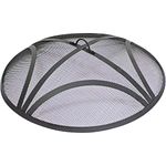 Sunnydaze Black Reinforced Steel Mesh Fire Pit Spark Screen with Ring Handle - 30-Inch Diameter