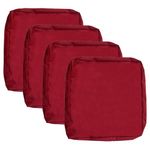 Sqodok Patio Cushion Covers 25x25 Waterproof Outdoor Cushion Covers Replacement 4Pack Patio Cushion Seat Slicovers for Sectional Sofa, Wicker Chair, Burgundy