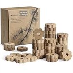 Navaris 45 Pack Cedar Rings for Hangers - Flower Shape Cedarwood Blocks for Clothes and Cupboard Protection - Cedar Wood for Wardrobe, Drawers & Storage Boxes