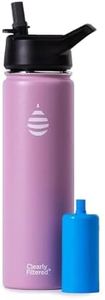 Clearly Filtered 20oz Water Bottle/Targets 200+ Contaminants/Double-Wall Insulated Stainless Steel Filtered Water Bottle BPA/BPS-Free Phthalate-Free Filters Fluoride Lead Chlorine (Pink)