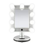 ATUIO Zadro Melrose LED Variable 3-Color Lighted Dual-Sided 5X/1X Magnification Bluetooth Vanity Beauty Makeup Hollywood-Style M.