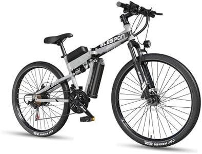 ELESPON Folding Electric Bike for Adults, 20MPH Foldable Ebike, 26" Tires Electric Mountain Bike with 500W Motor, Fast Electric Bicycle for Men and Women, E Bike for Commuting Riding (Silver Gray)