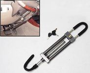 Autobizarre Anti-Theft Metal Body Heavy Duty Double Protection Adjustable Car Steering Wheel Metallic Lock With Clutch Pedal, Brake Pedal Lock For All Cars (Grey Black) - Key Lock