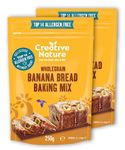 Gluten Free Cake Mix | Creative Nature Banana Bread Vegan Cake Mix | Gluten Free, Nut Free, Dairy Free Baking Mix | Top 14 Allergen Free | 2 Pack